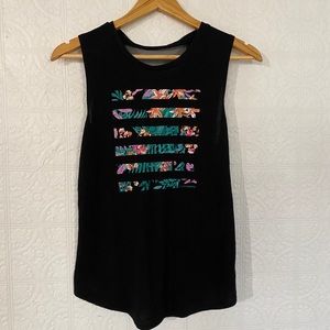 Xersion | Tropical Sleeve-less top | mesh back with tie | Small